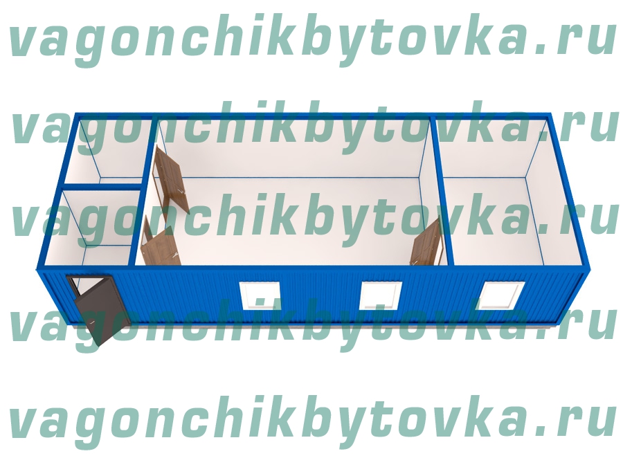 Модульный штаб строительства из 2-х шт вагончиков-бытовок 12м